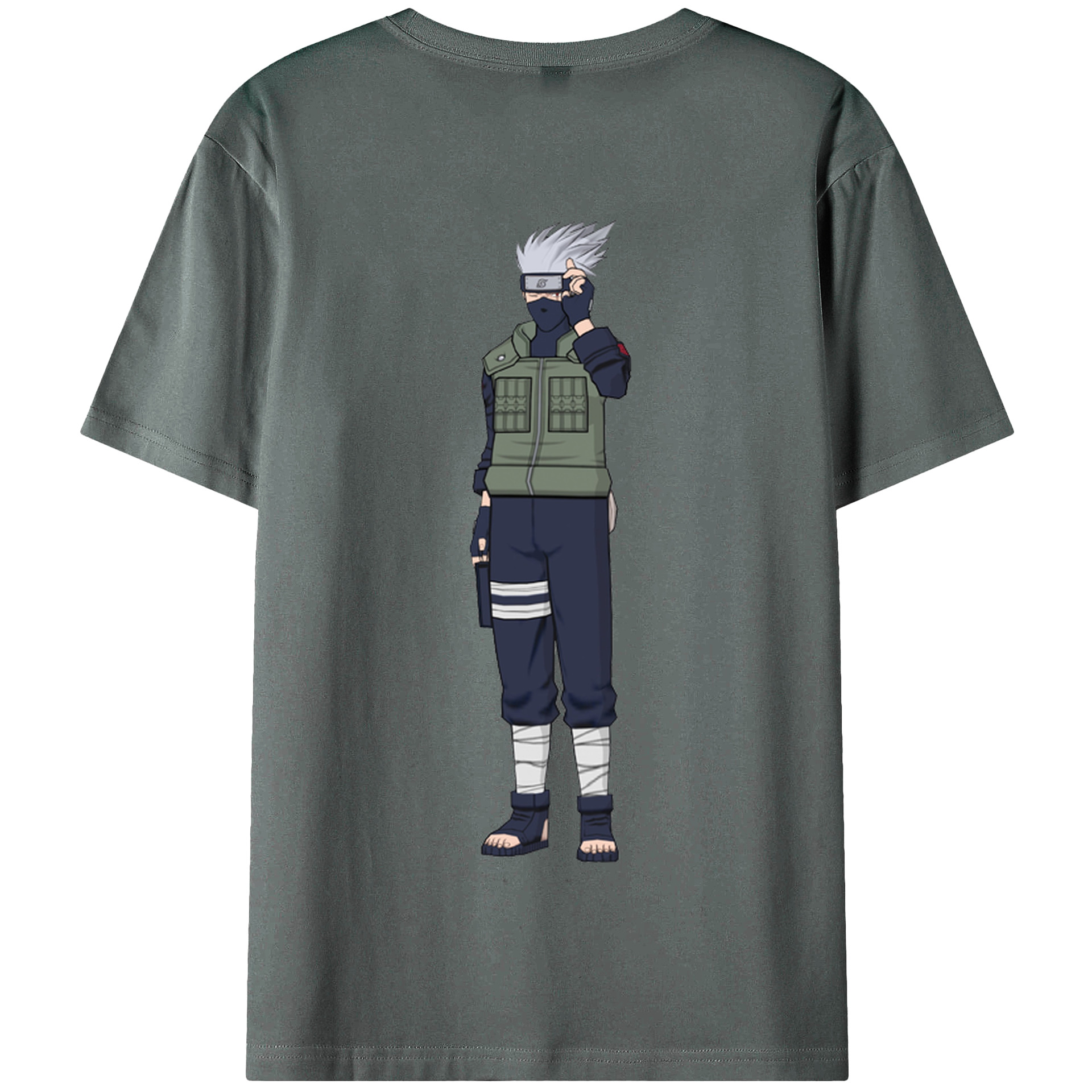 （画像用） NARUTO -ナルト- はたけ カカシ Hatake Kakashi 綿100％半袖Tシャツ（背面プリント）